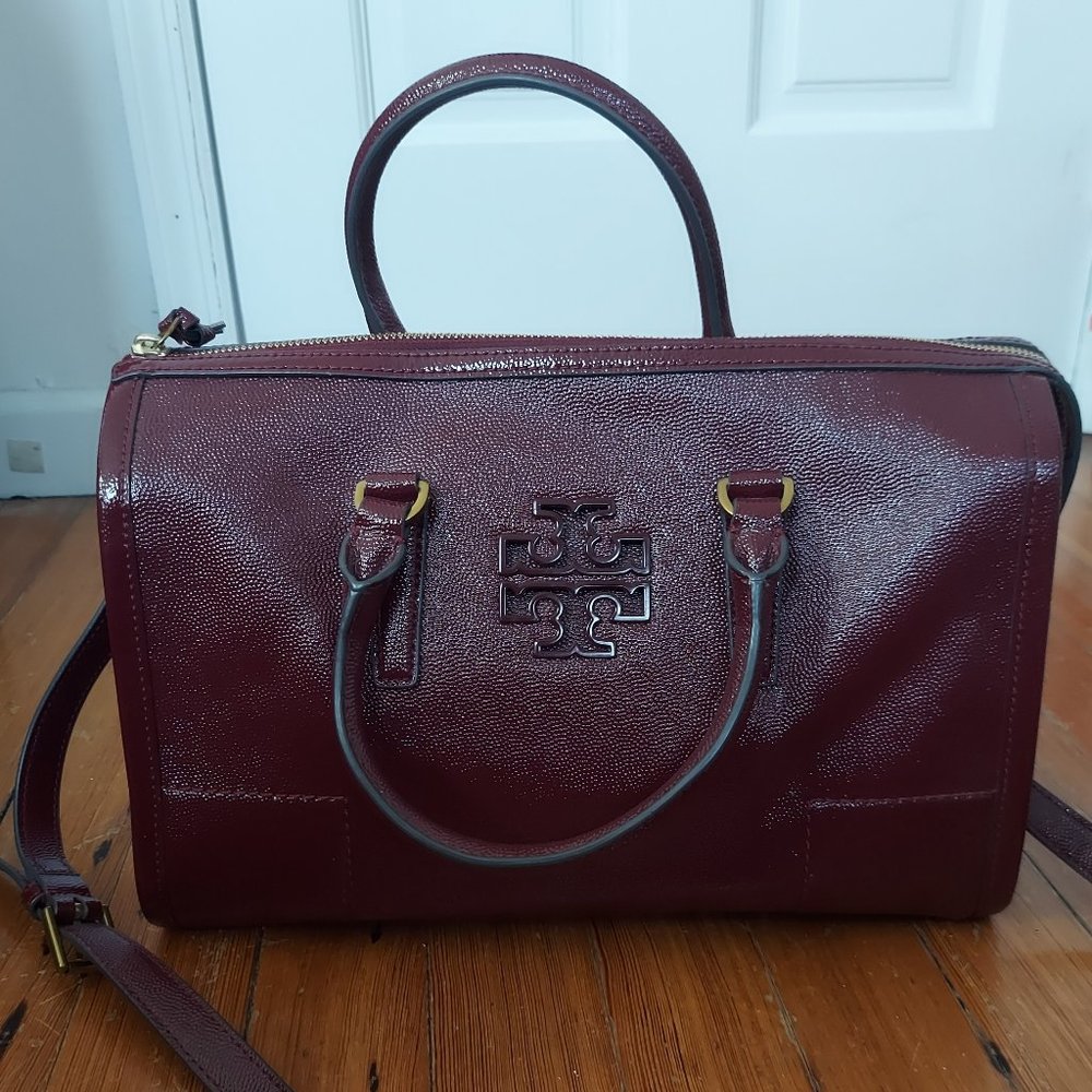 Tory Burch Britten Satchel with shoulder strap.  Excellent condition